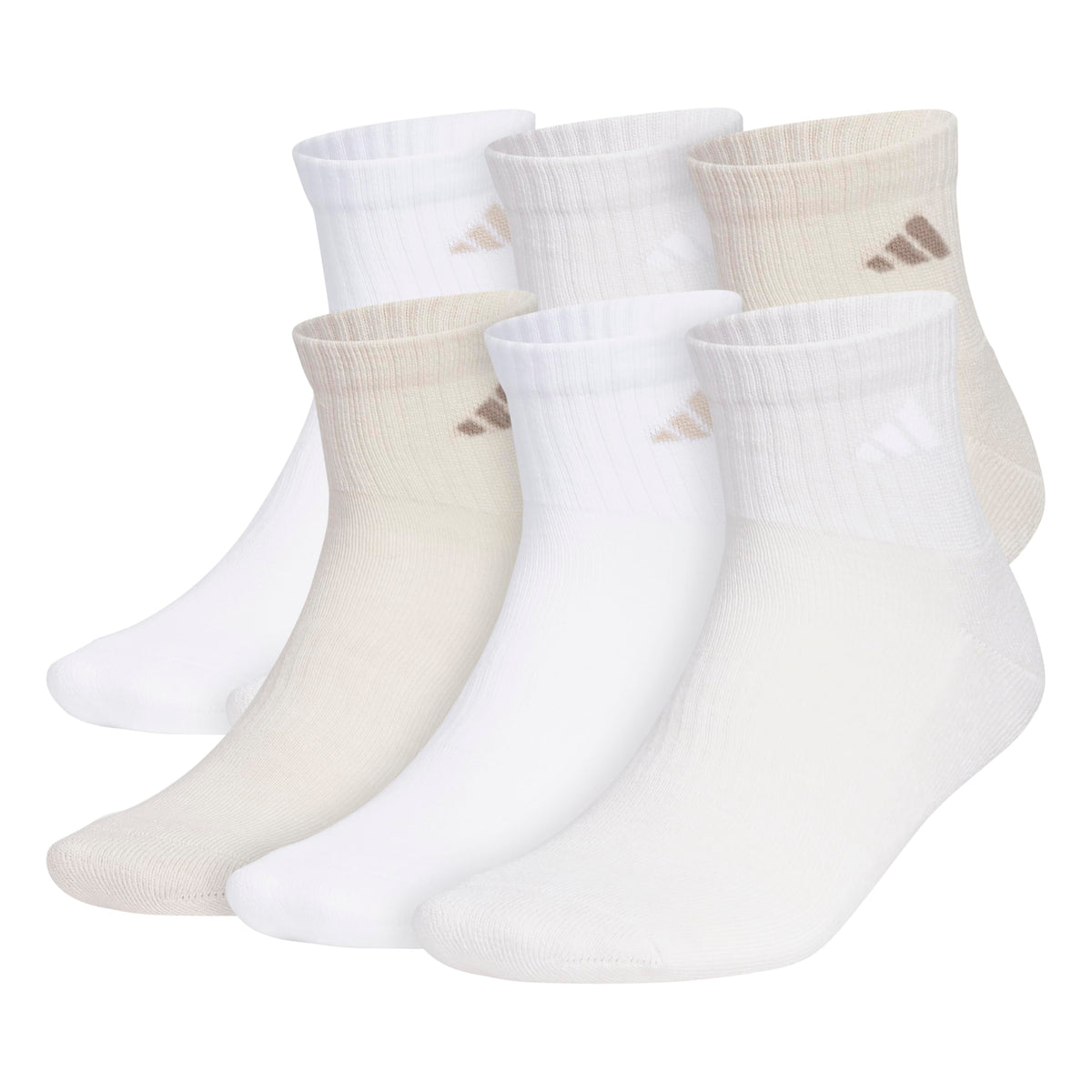 adidas Men's Athletic Cushioned Quarter Ankle Socks 6 Pairs