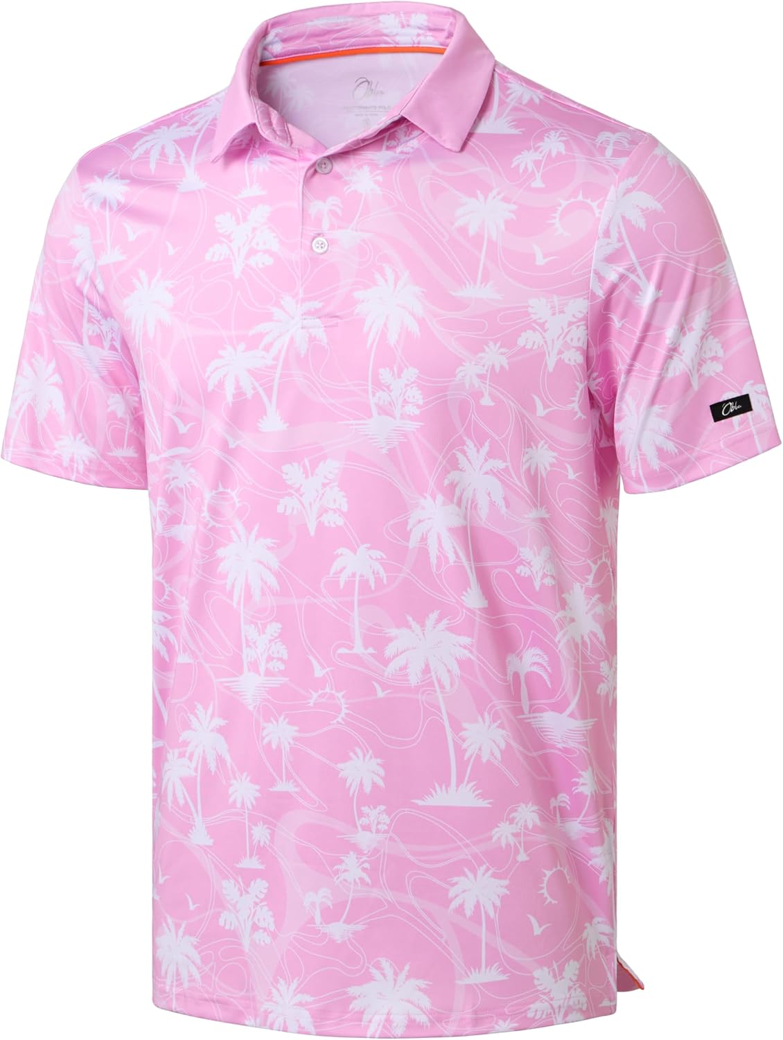 Obla Men's Golf Polo Shirts Print Short Sleeve Dry Fit Collared Shirt