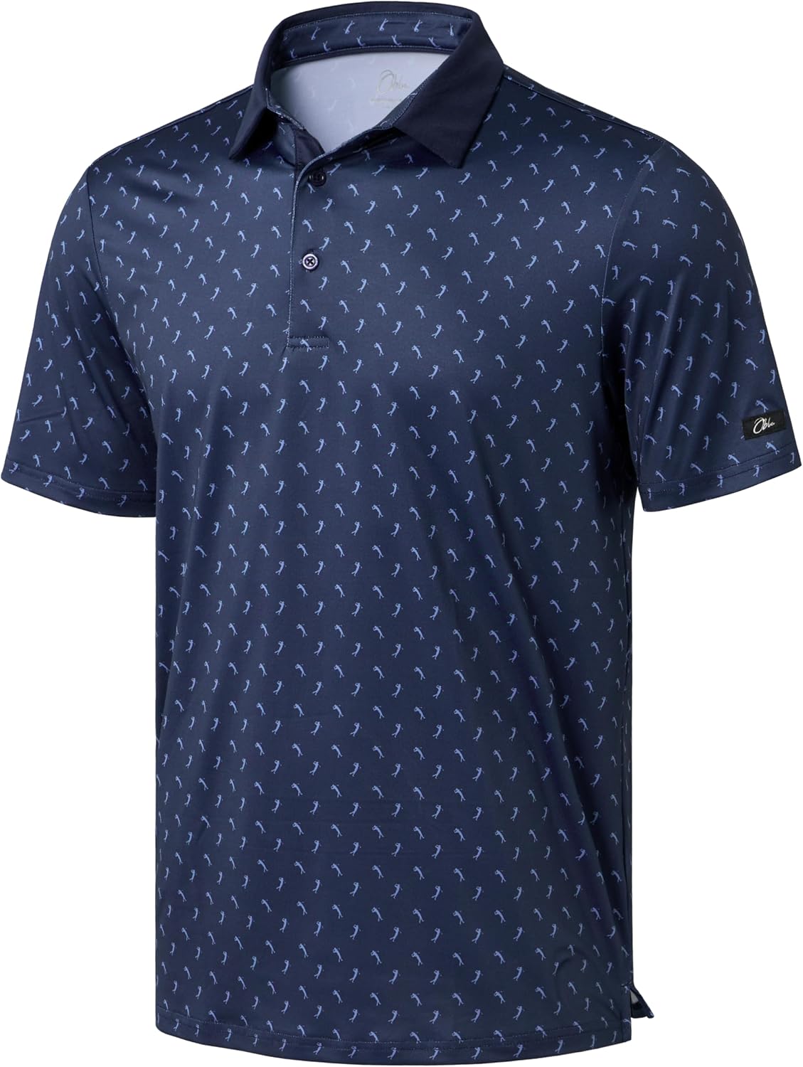 Obla Men's Golf Polo Shirts Print Short Sleeve Dry Fit Collared Shirt