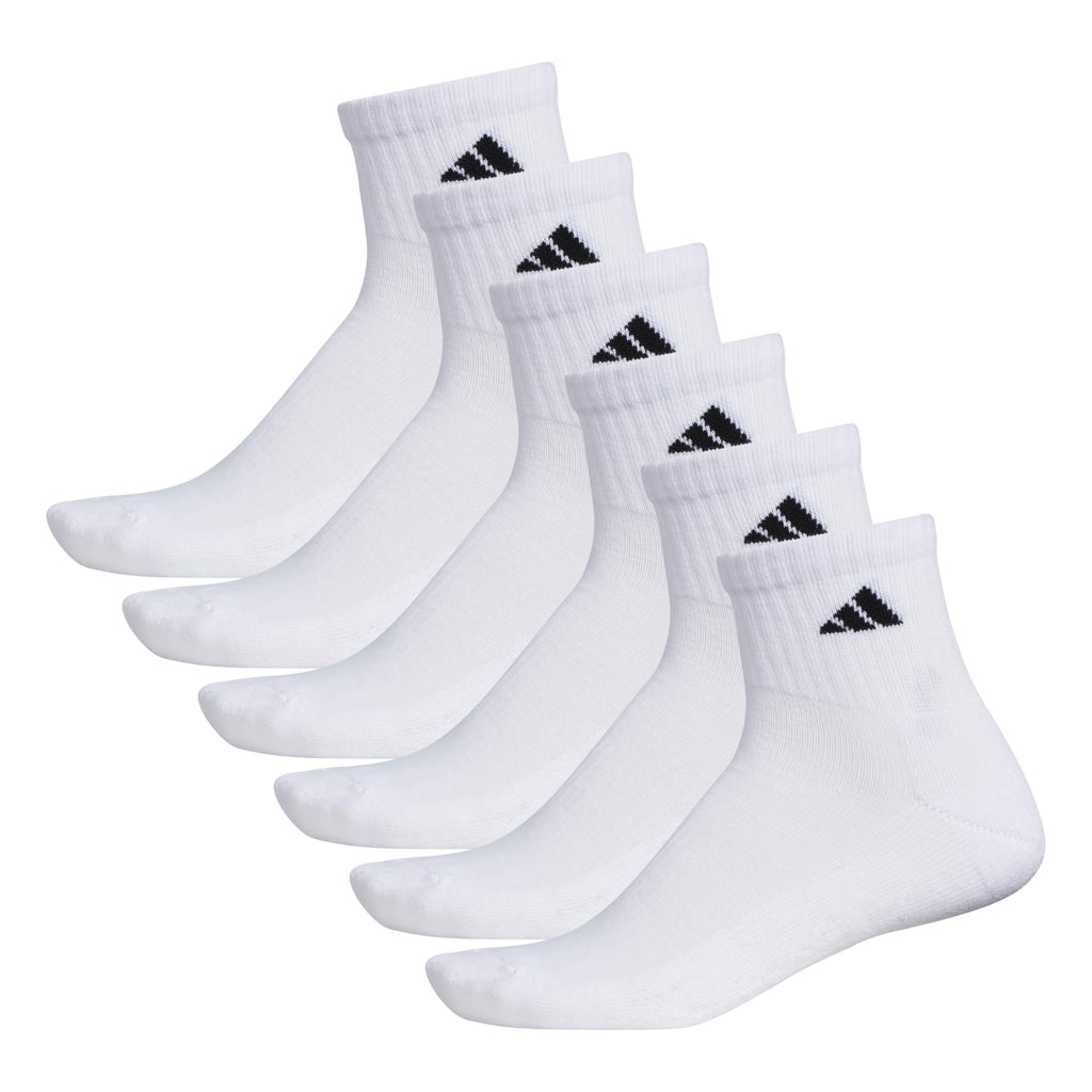 adidas Men's Athletic Cushioned Quarter Ankle Socks 6 Pairs