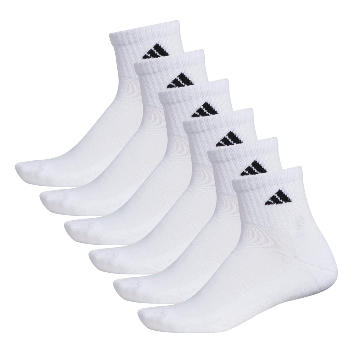 adidas Men's Athletic Cushioned Quarter Ankle Socks 6 Pairs