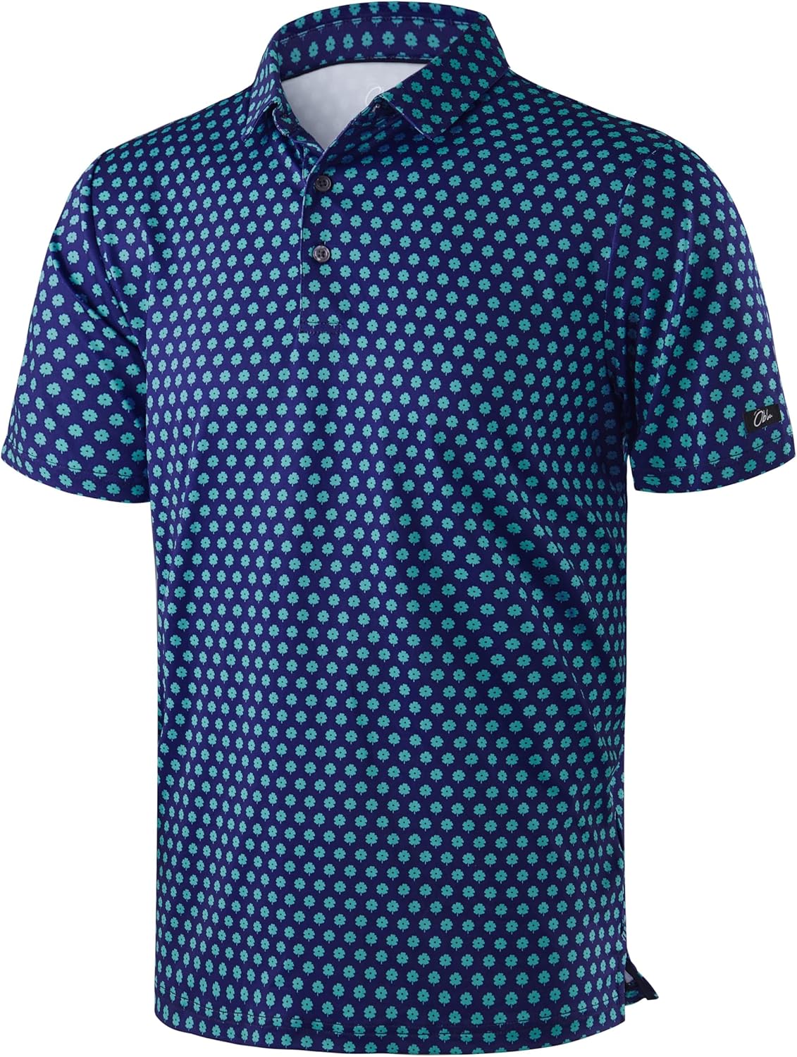 Obla Men's Golf Polo Shirts Print Short Sleeve Dry Fit Collared Shirt