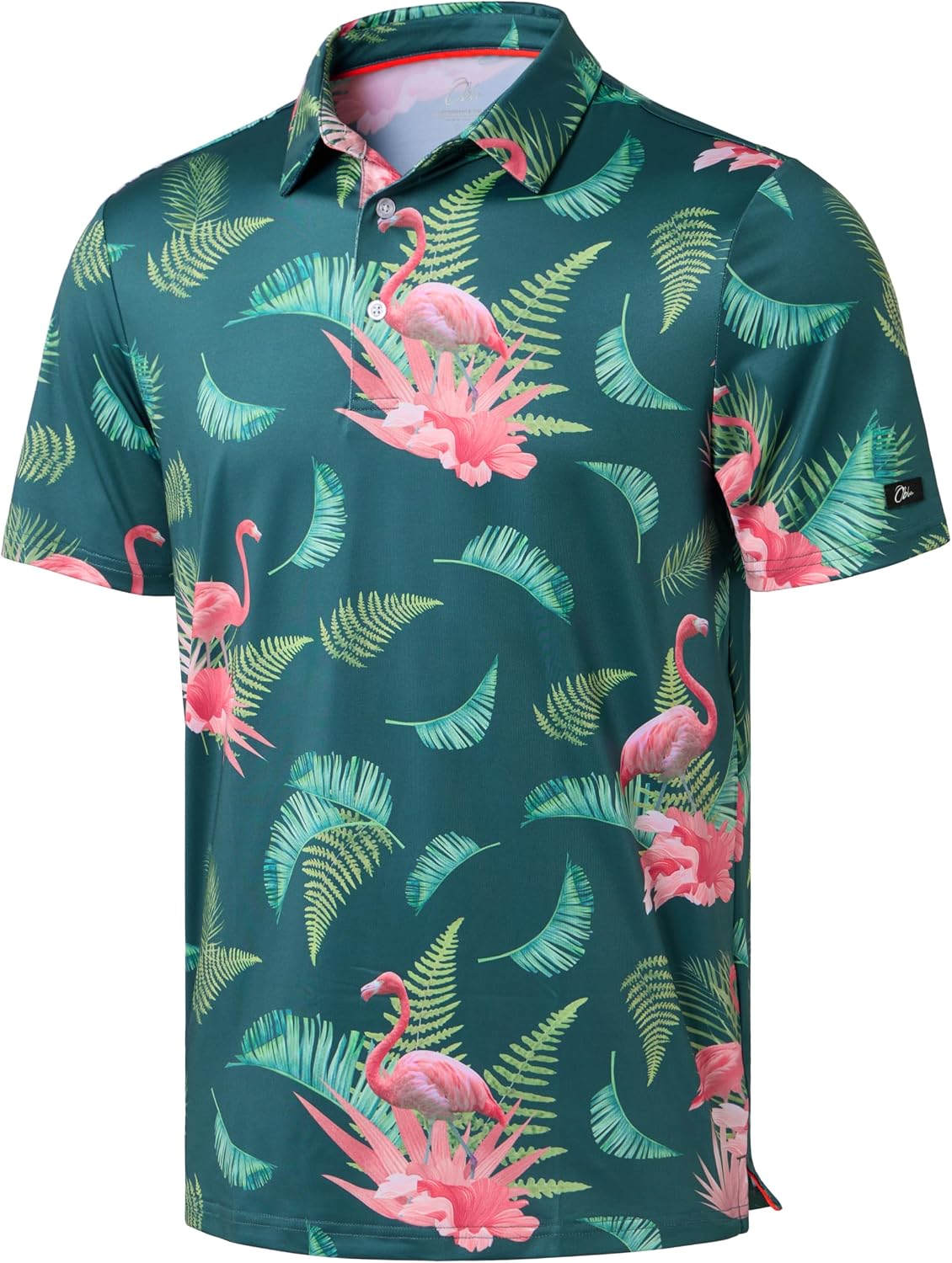 Obla Men's Golf Polo Shirts Print Short Sleeve Dry Fit Collared Shirt