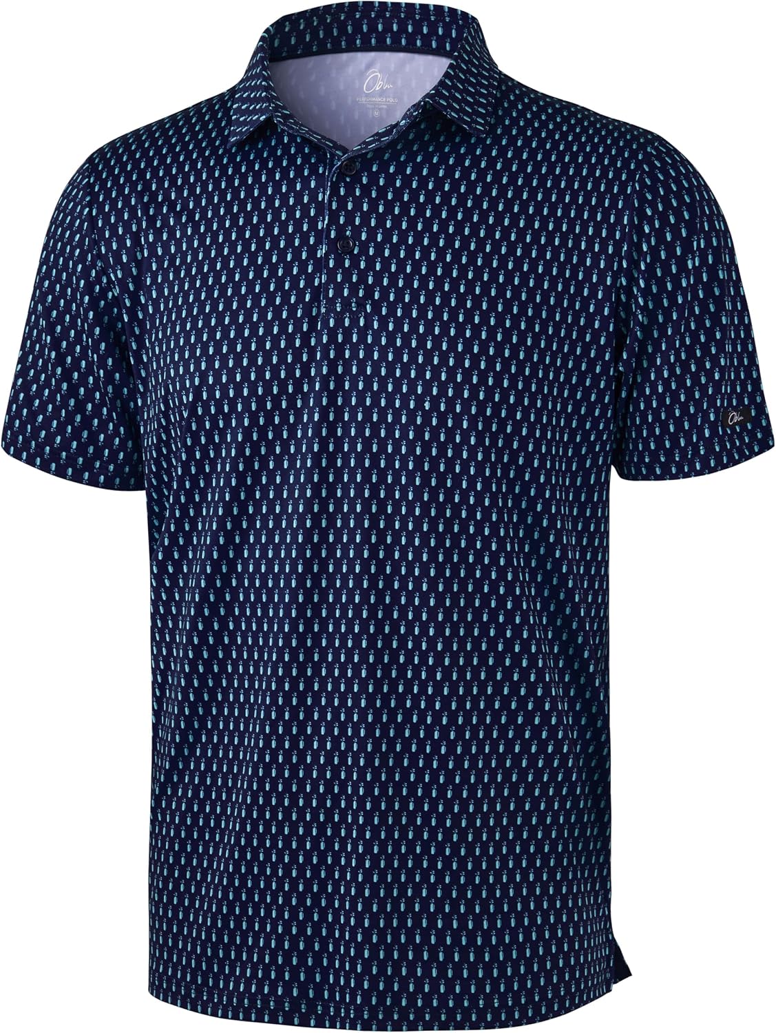 Obla Men's Golf Polo Shirts Print Short Sleeve Dry Fit Collared Shirt