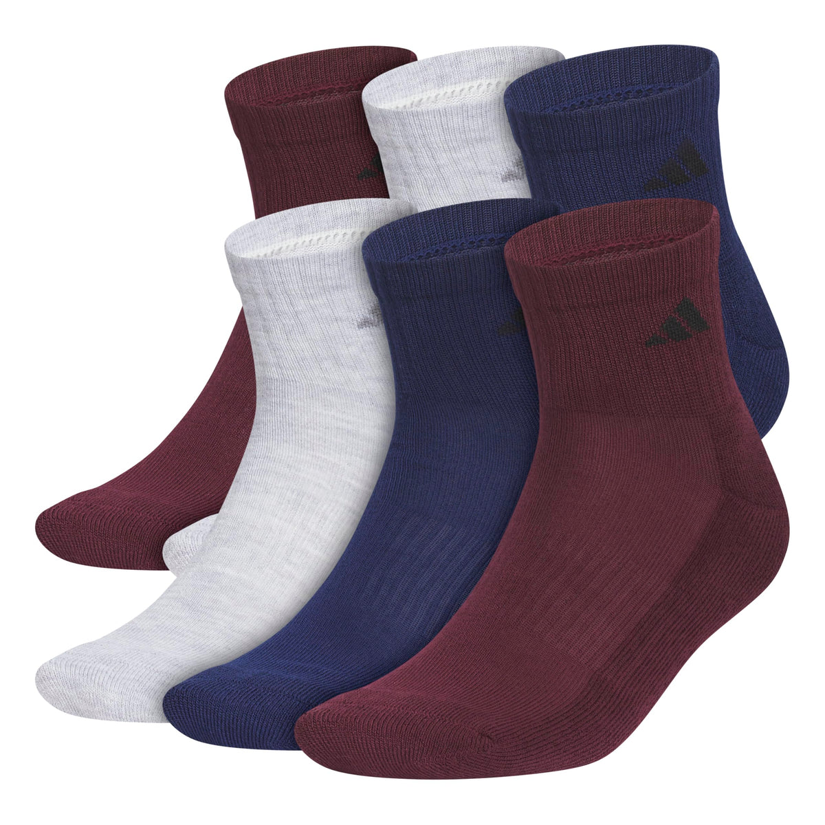 adidas Men's Athletic Cushioned Quarter Ankle Socks 6 Pairs