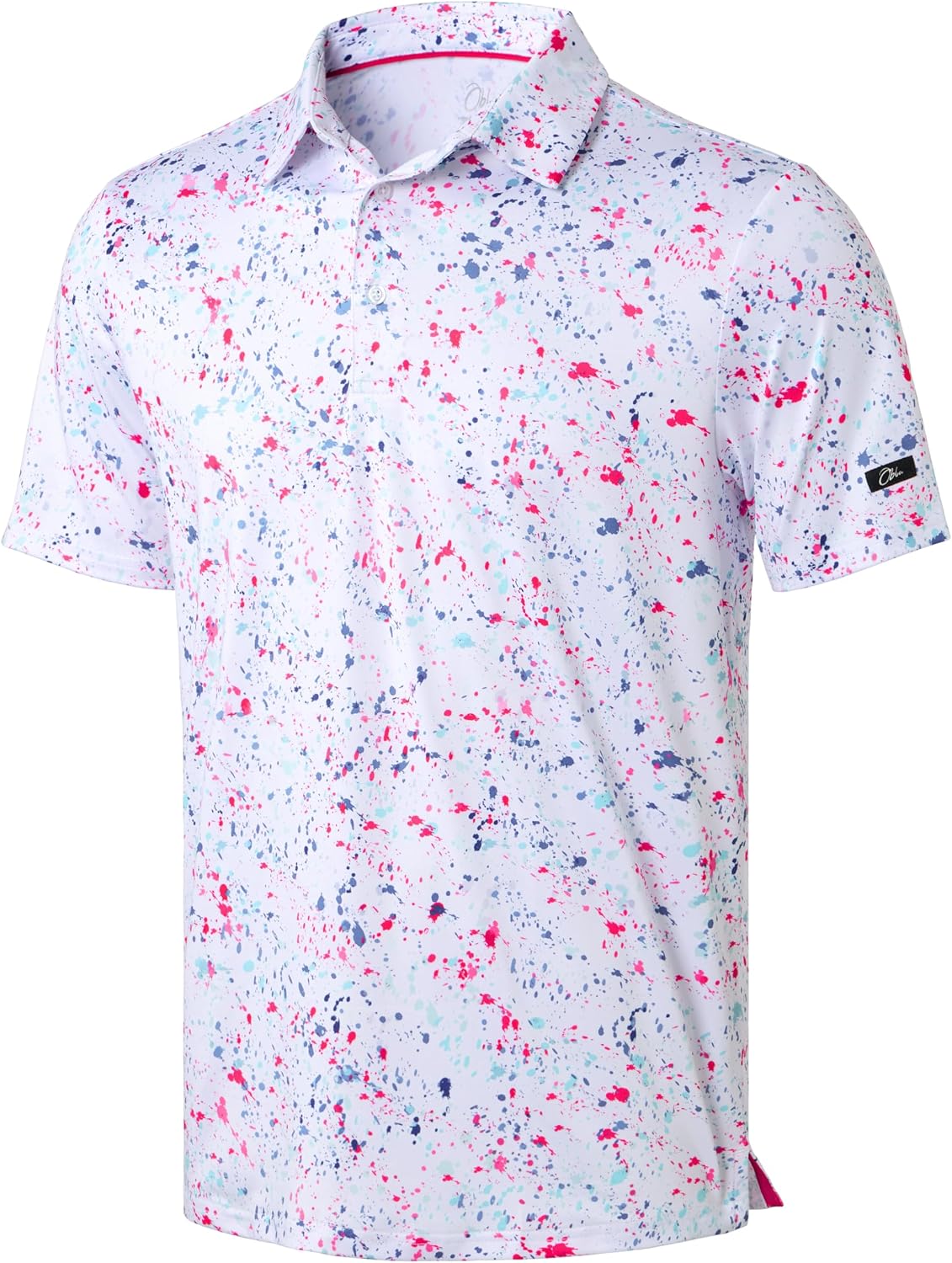 Obla Men's Golf Polo Shirts Print Short Sleeve Dry Fit Collared Shirt