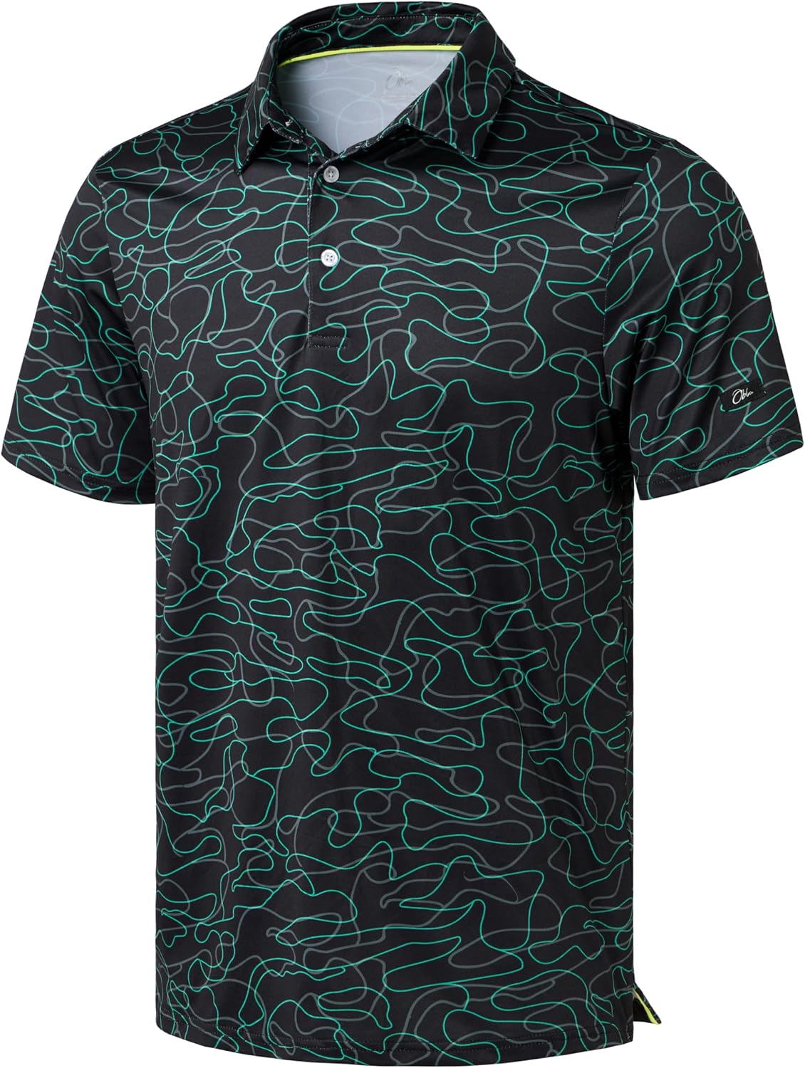 Obla Men's Golf Polo Shirts Print Short Sleeve Dry Fit Collared Shirt