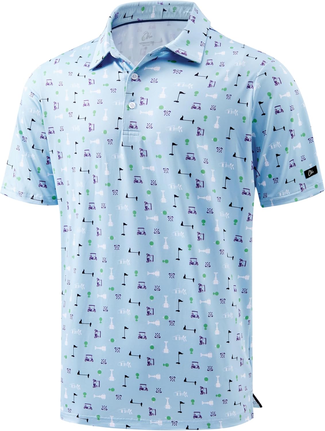 Obla Men's Golf Polo Shirts Print Short Sleeve Dry Fit Collared Shirt
