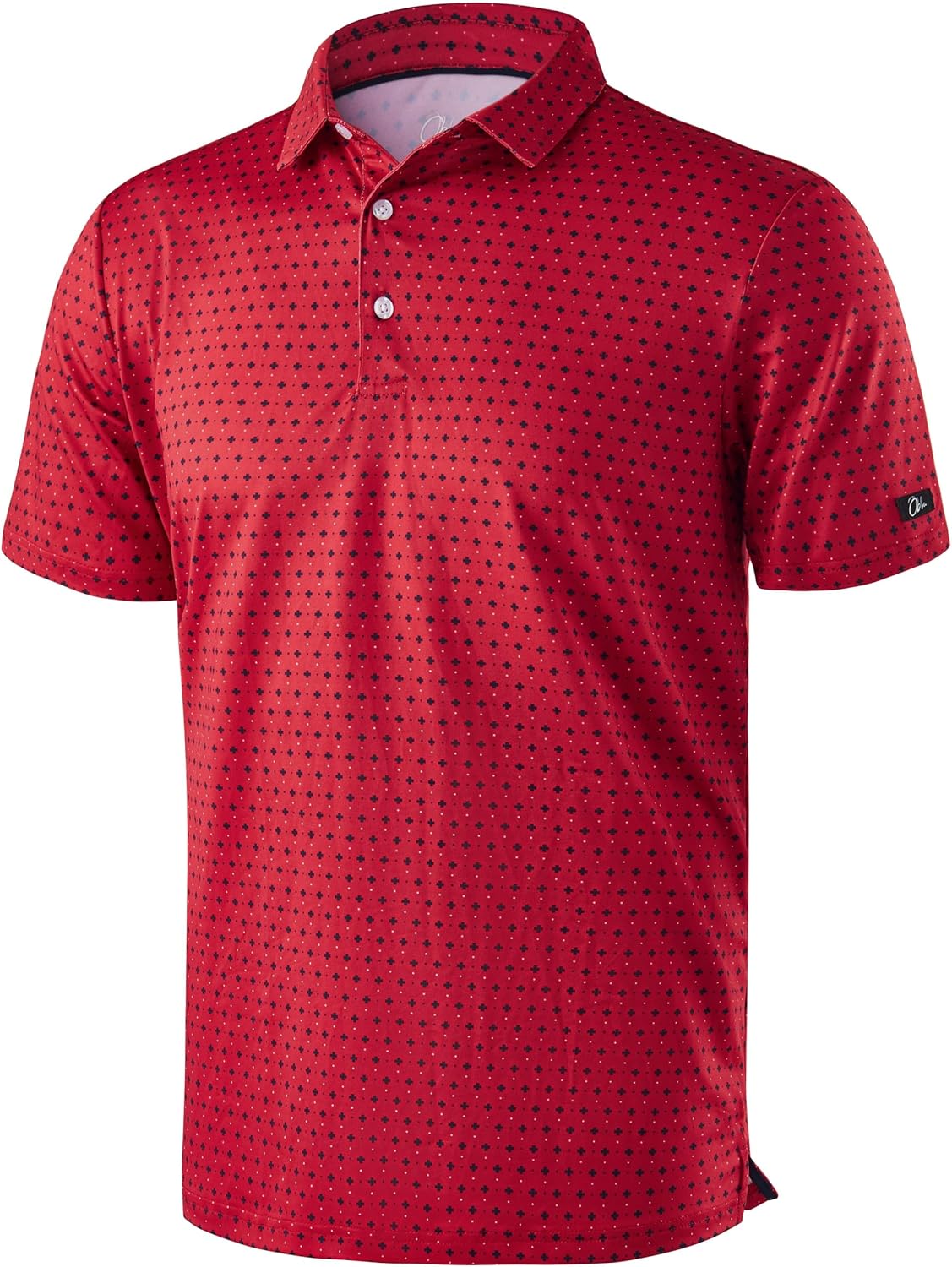 Obla Men's Golf Polo Shirts Print Short Sleeve Dry Fit Collared Shirt