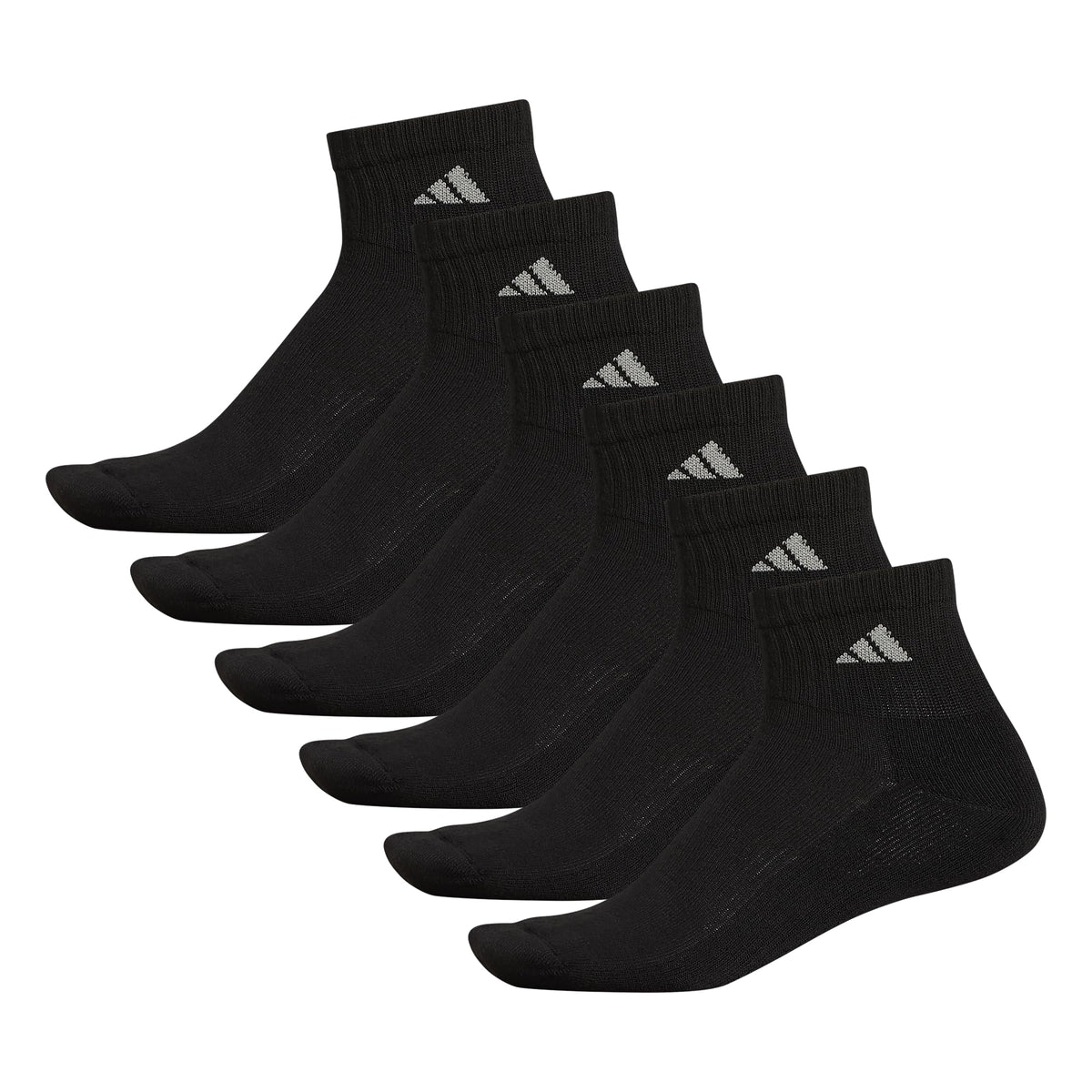 adidas Men's Athletic Cushioned Quarter Ankle Socks 6 Pairs