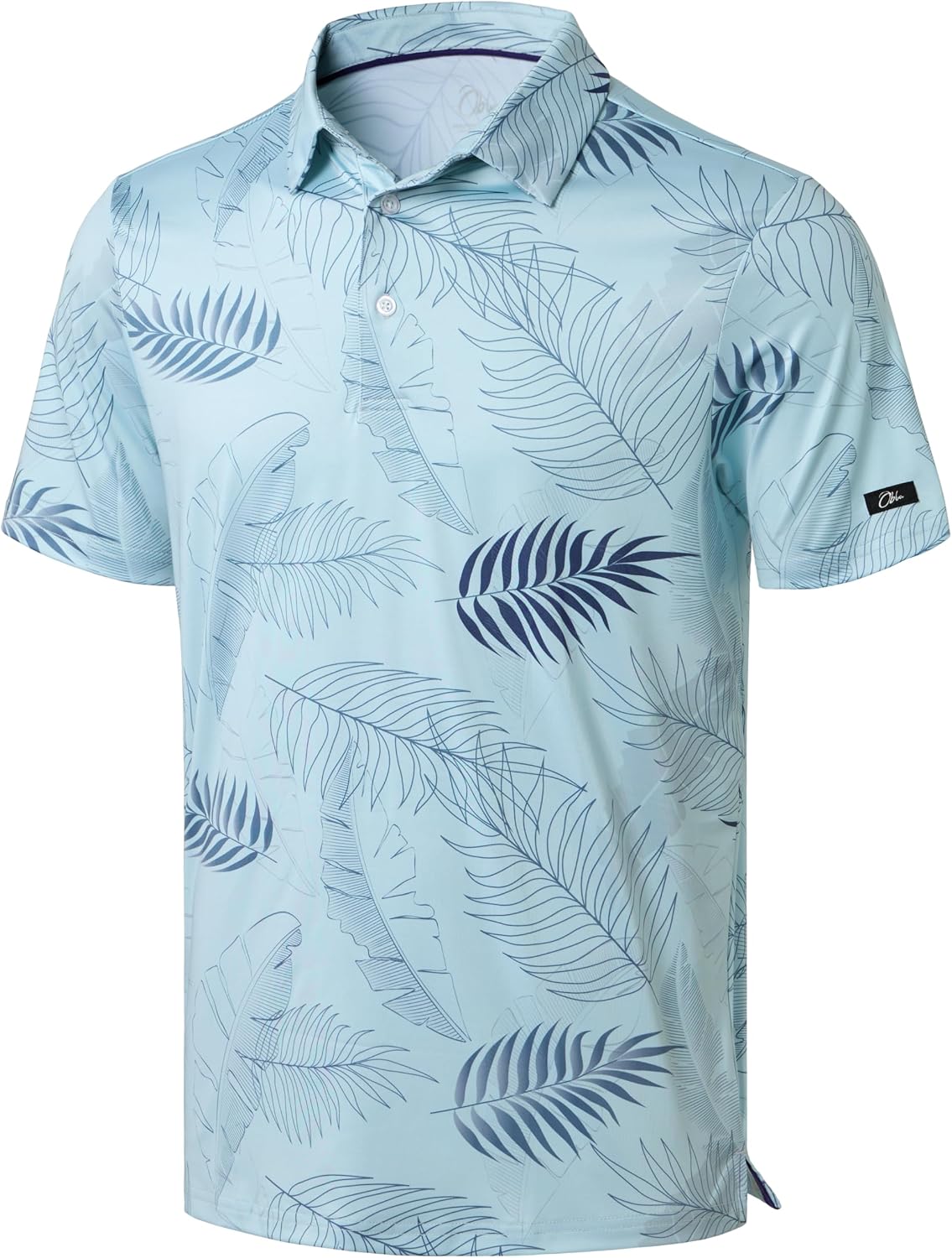 Obla Men's Golf Polo Shirts Print Short Sleeve Dry Fit Collared Shirt