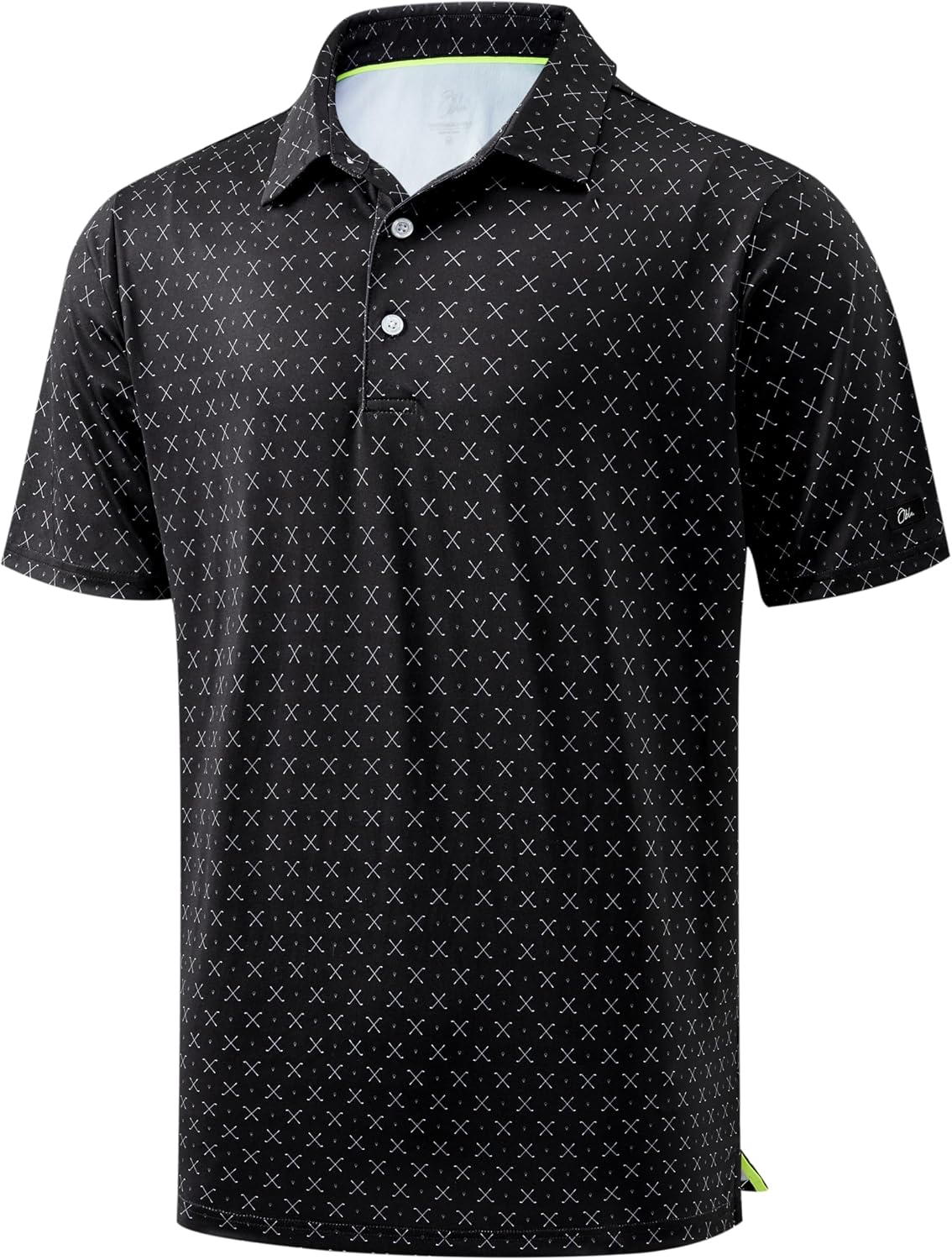 Obla Men's Golf Polo Shirts Print Short Sleeve Dry Fit Collared Shirt
