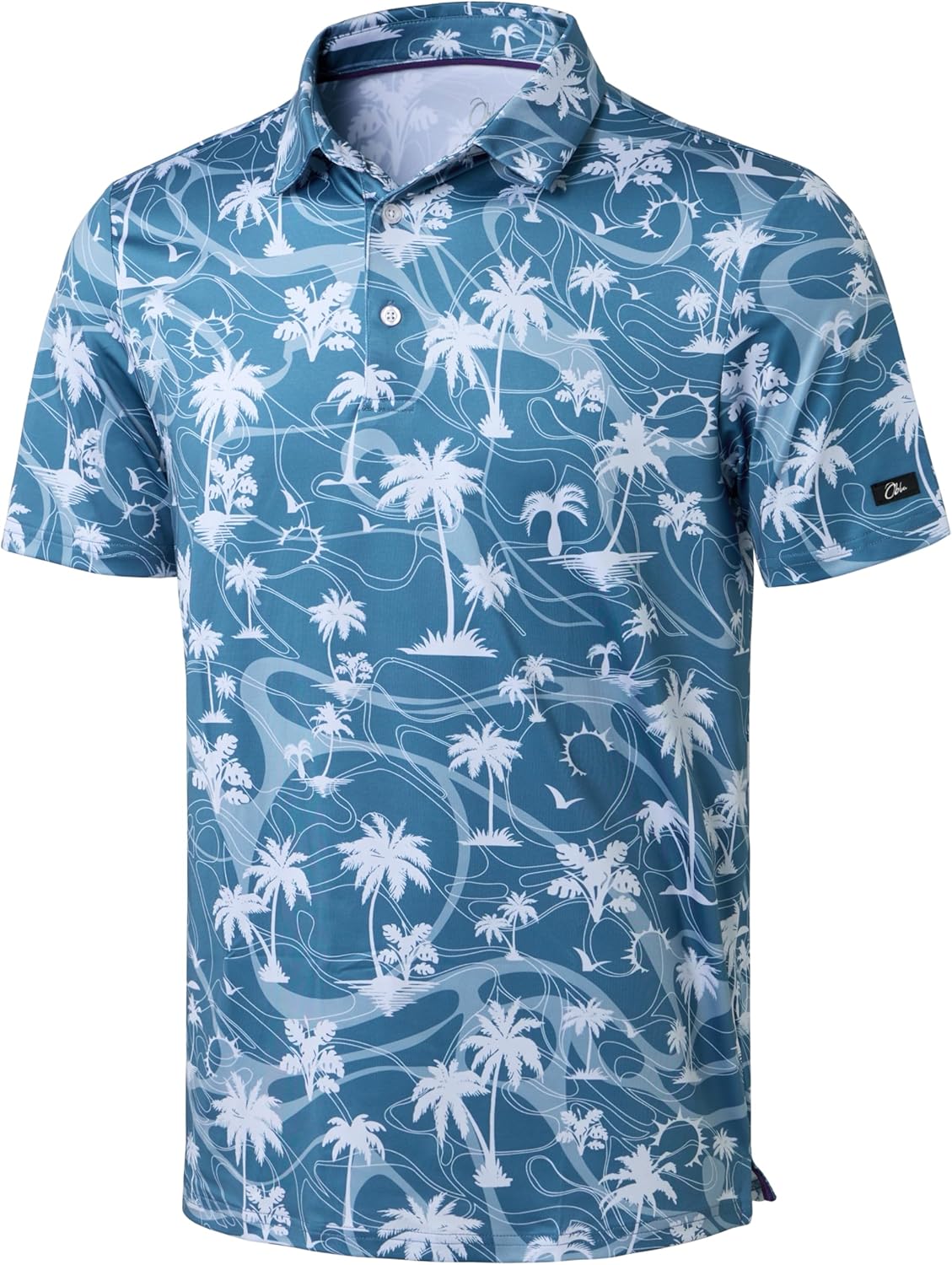 Obla Men's Golf Polo Shirts Print Short Sleeve Dry Fit Collared Shirt
