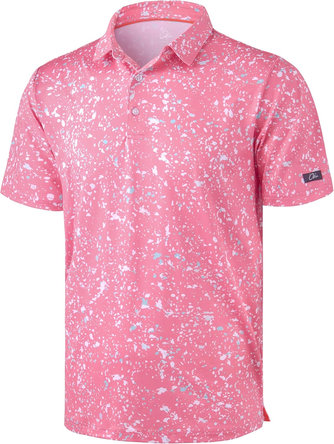 Obla Men's Golf Polo Shirts Print Short Sleeve Dry Fit Collared Shirt