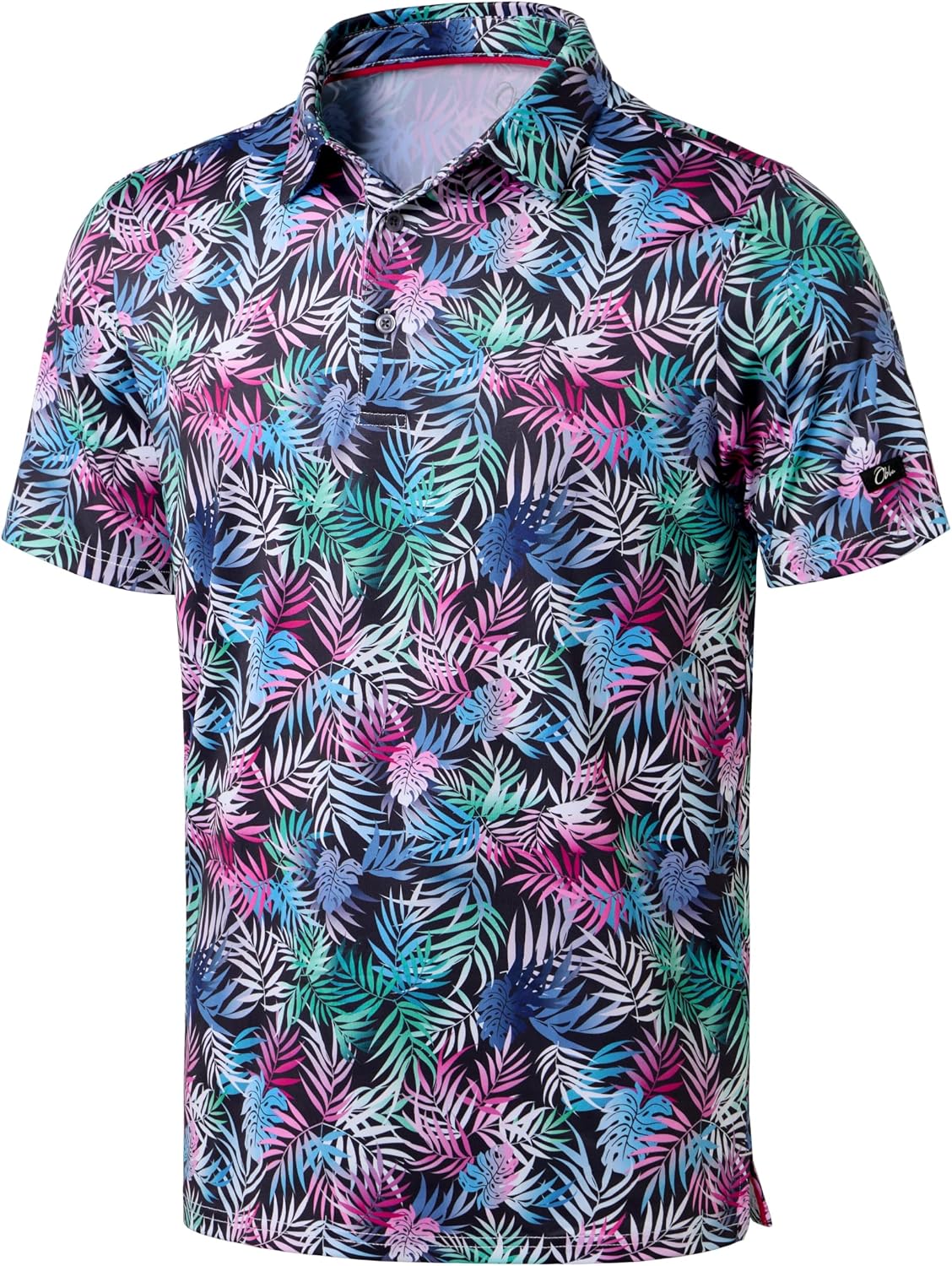 Obla Men's Golf Polo Shirts Print Short Sleeve Dry Fit Collared Shirt