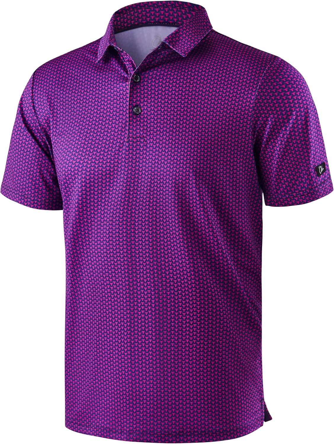 Obla Men's Golf Polo Shirts Print Short Sleeve Dry Fit Collared Shirt