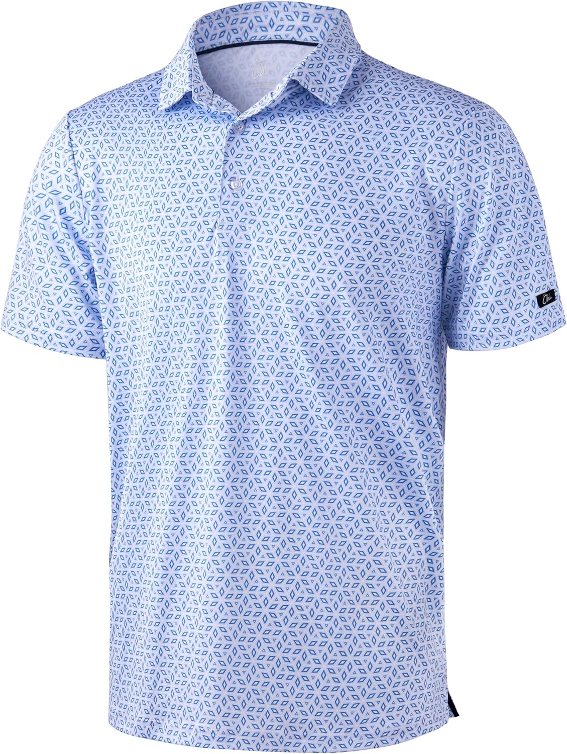 Obla Men's Golf Polo Shirts Print Short Sleeve Dry Fit Collared Shirt