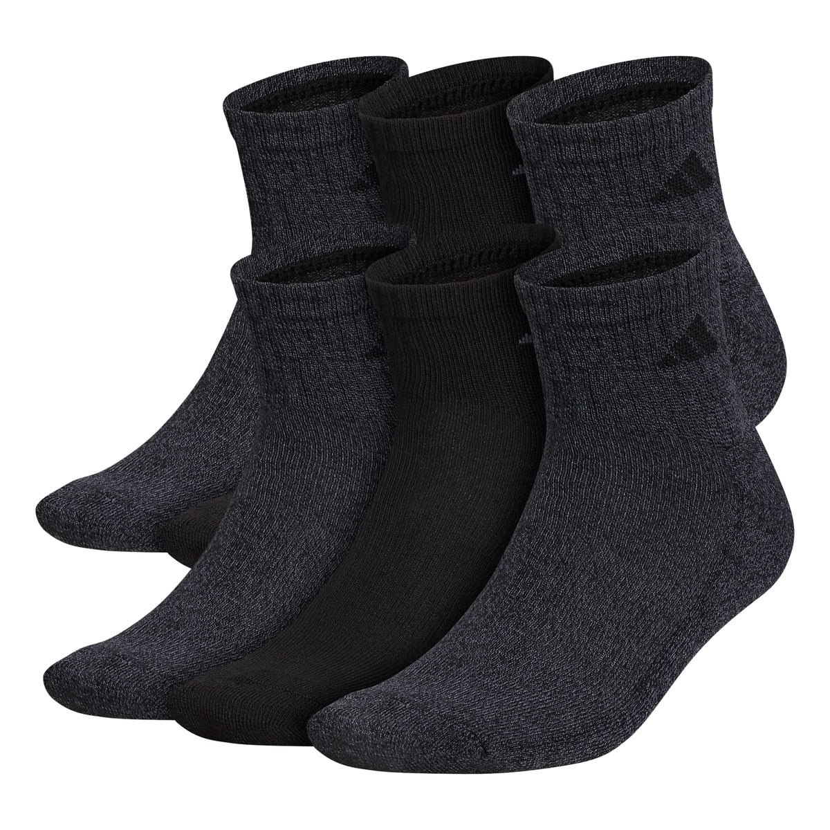adidas Men's Athletic Cushioned Quarter Ankle Socks 6 Pairs