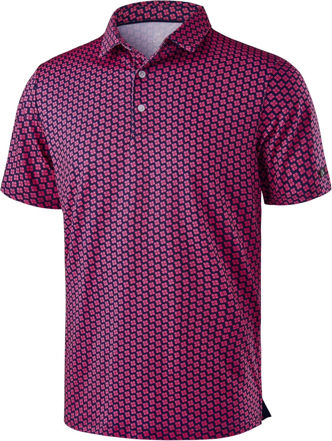 Obla Men's Golf Polo Shirts Print Short Sleeve Dry Fit Collared Shirt