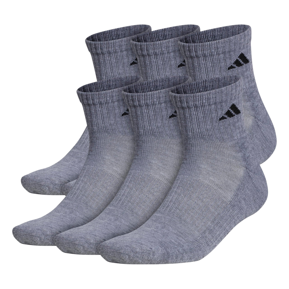 adidas Men's Athletic Cushioned Quarter Ankle Socks 6 Pairs