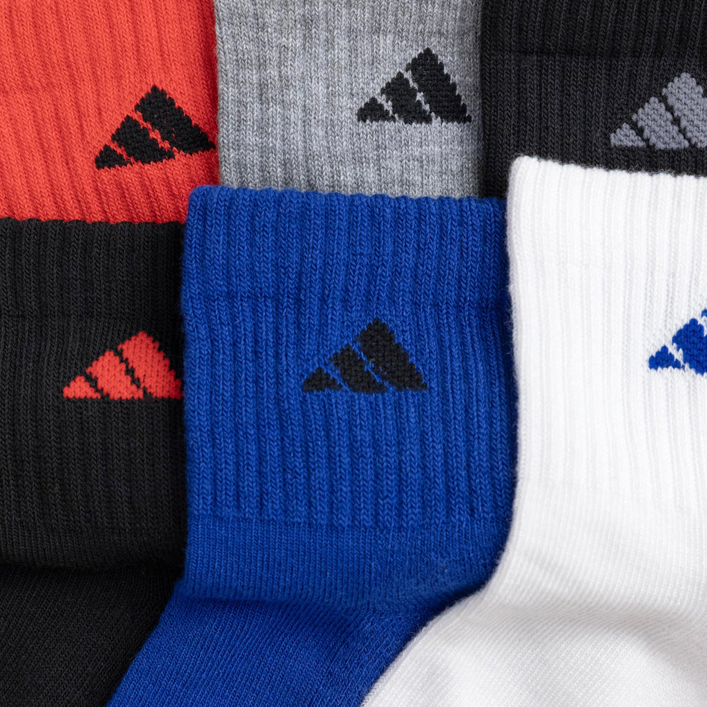 adidas Men's Athletic Cushioned Quarter Ankle Socks 6 Pairs