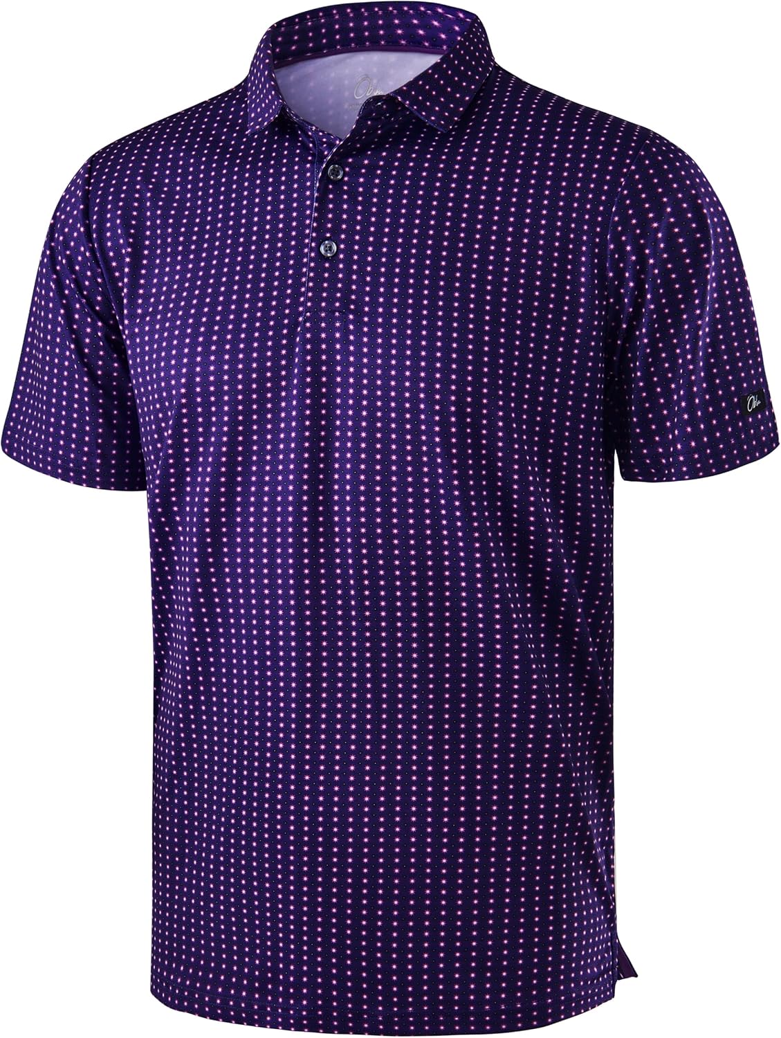 Obla Men's Golf Polo Shirts Print Short Sleeve Dry Fit Collared Shirt