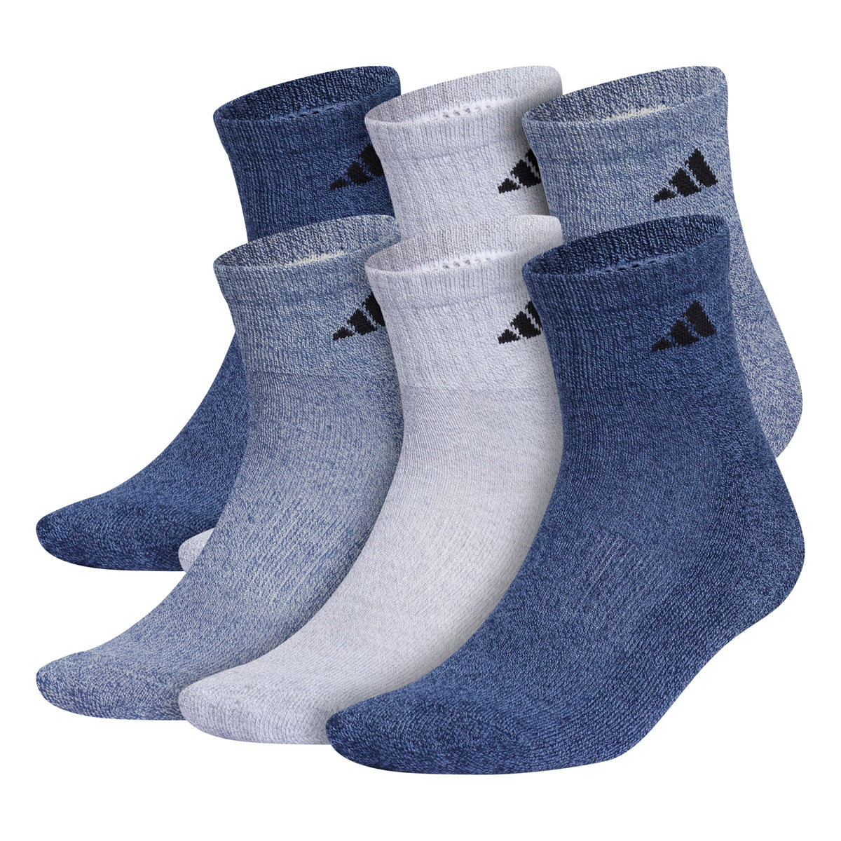 adidas Men's Athletic Cushioned Quarter Ankle Socks 6 Pairs
