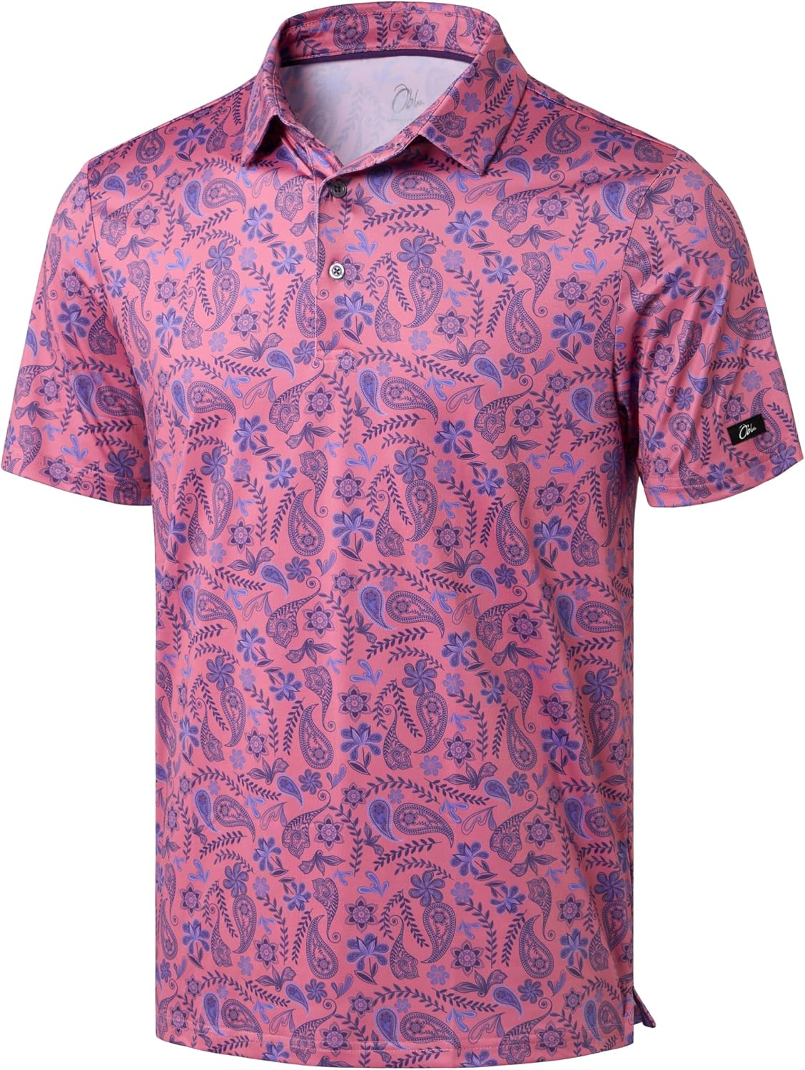 Obla Men's Golf Polo Shirts Print Short Sleeve Dry Fit Collared Shirt