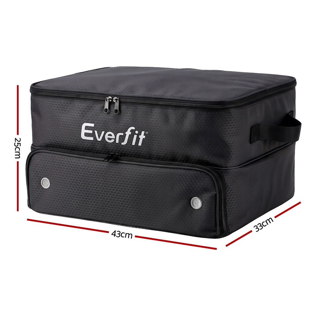 Everfit Golf Storage Bag 2-Tier Trunk Organizer with Ventilated Shoe Compartment Black