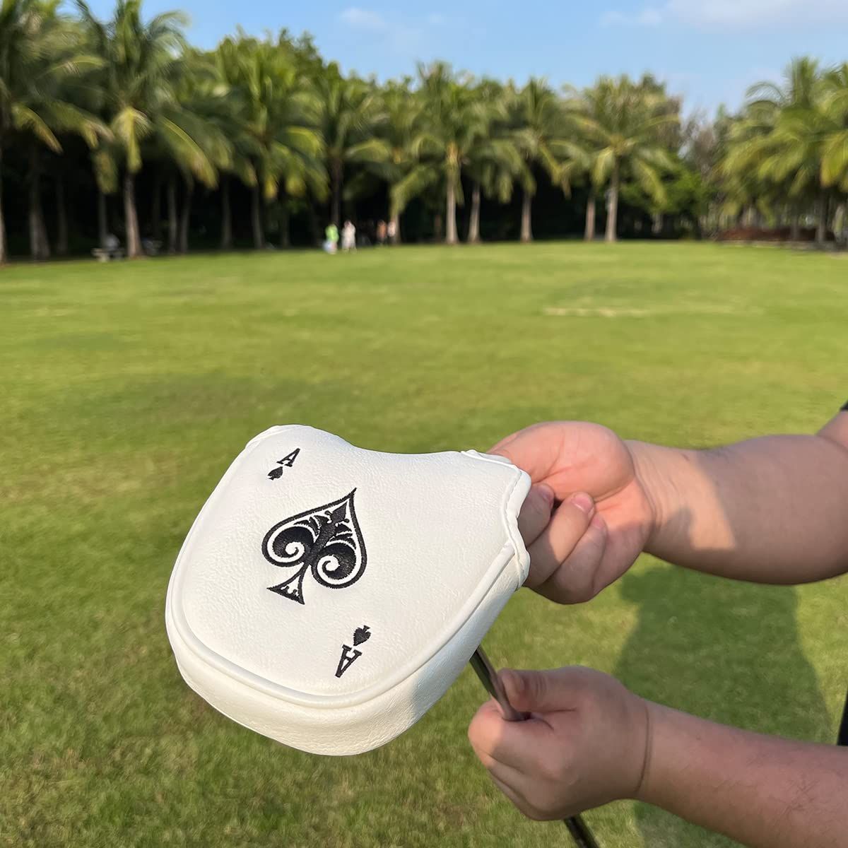 Golf club cover with ball shaped push rod, magnetic club protector, golf club cover factory push rod cover