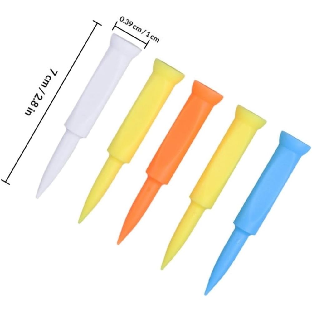 10pcs Golfs Tees Plastic Flat Design for Golf Lovers Sturdy Easy to Use Lightweight Accessory Beautiful Fashionable Style Gift for Golf Lovers