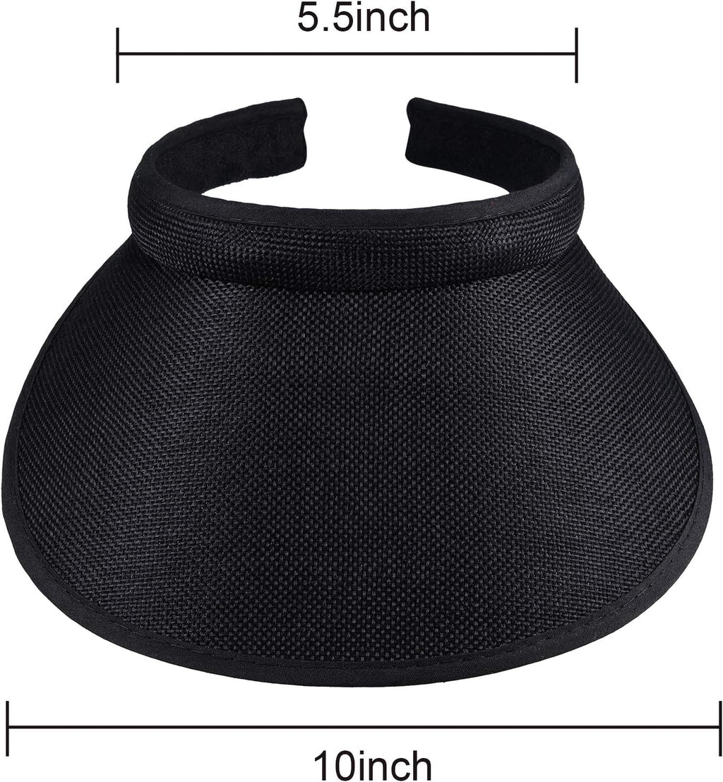 3 Pieces Sun Visor Hats Summer Wide Brim Clip on Beach Adjustable Large Brim Cap Golf Hat for Women