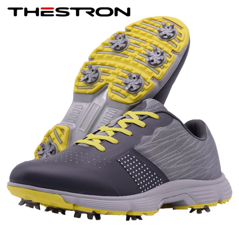 THESTRON Men Golf Shoes Waterproof Casual Grey 14
