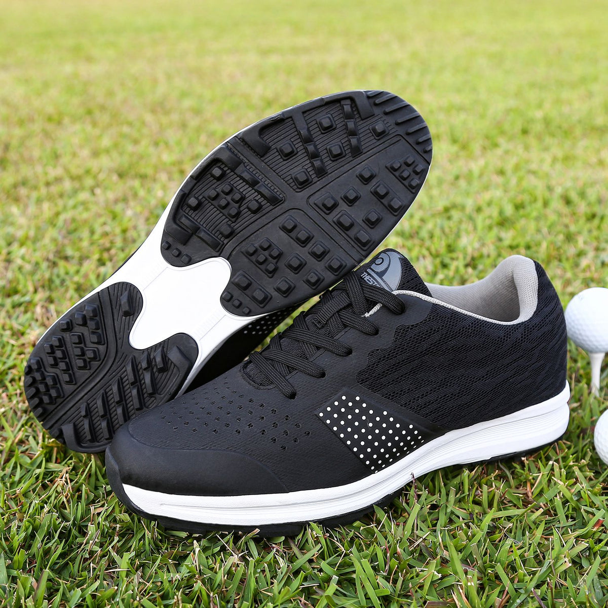 THESTRON Mens Golf Shoes Waterproof Non Slip White US 11-EUR 46