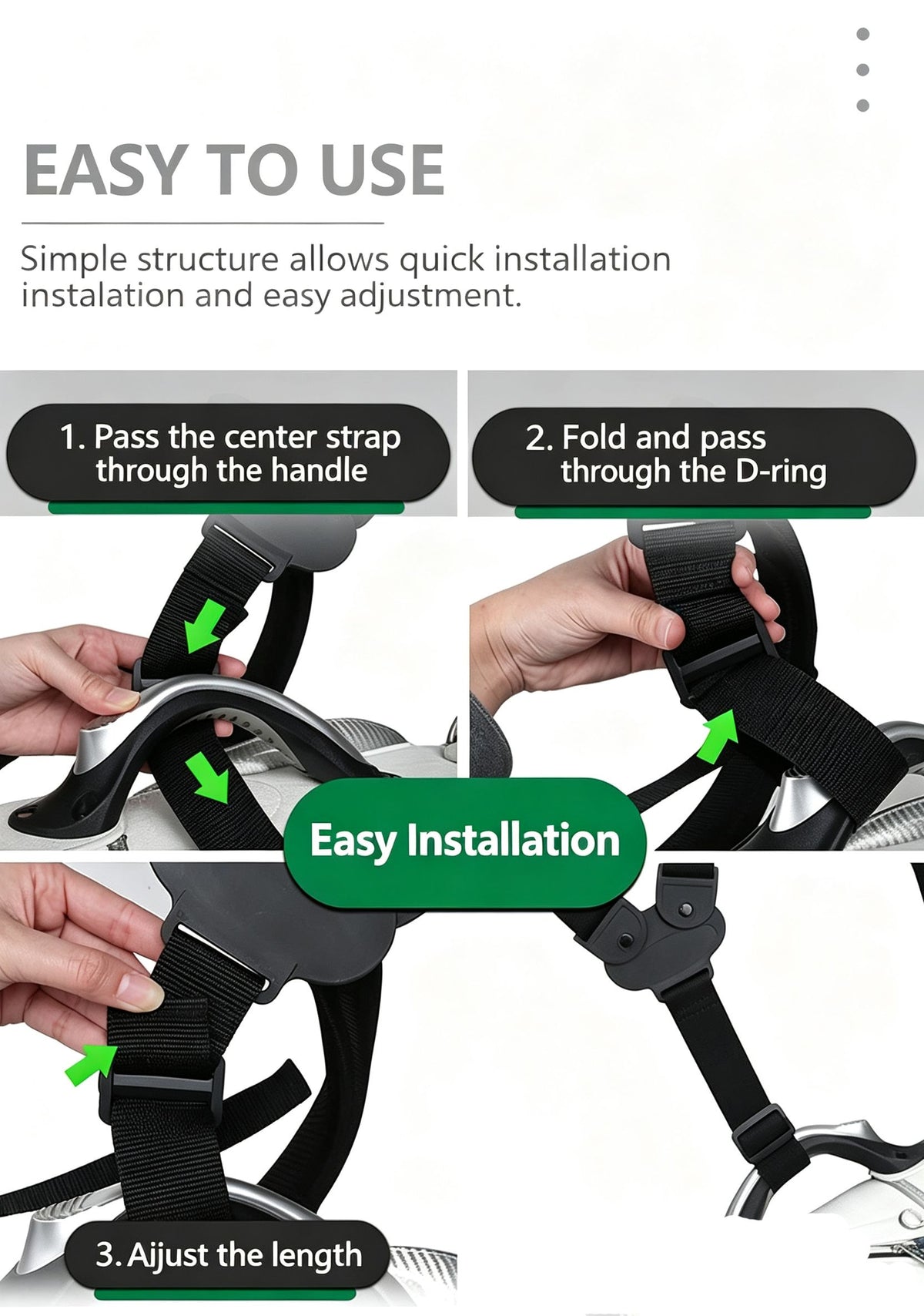 Replaceable shoulder strap for golf bag