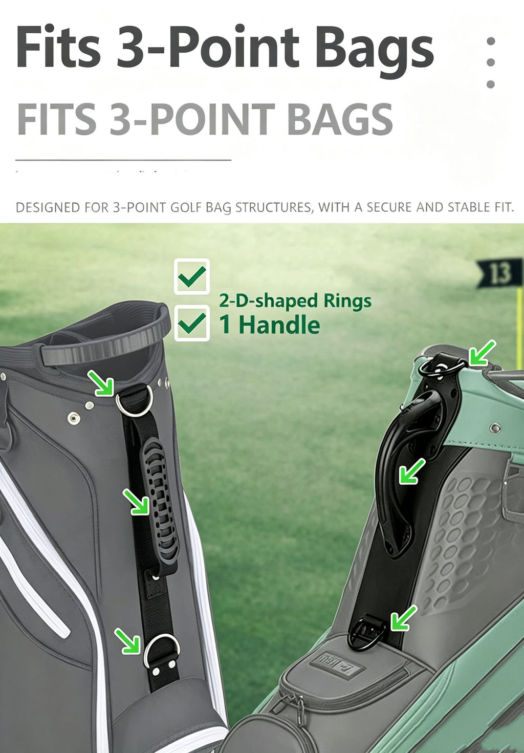 Replaceable shoulder strap for golf bag