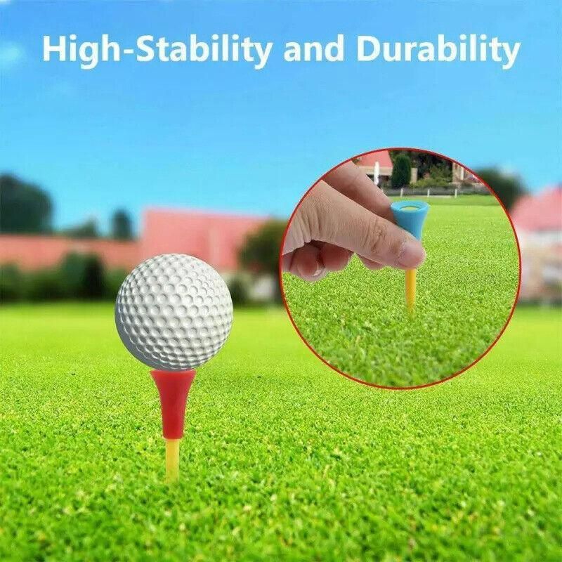 83mm Rubber Golf Tees 30PCS - Colourful Durable Plastic Tees with Soft Cushion Top